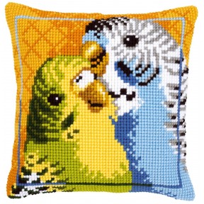 Волнистые попугайчики Набор для вышивания крестом (подушка) Vervaco PN-0145314