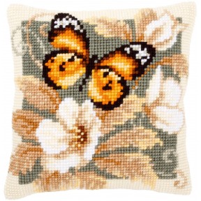 Черно-оранжевая бабочка Набор для вышивания крестом (подушка) Vervaco PN-0146840