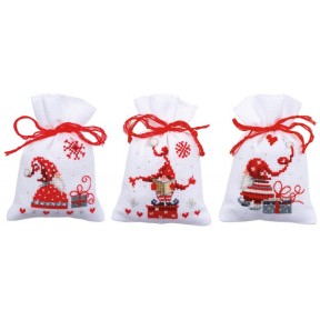 Рождественские гномы (мешочки для саше) Набор для вышивания крестом Vervaco PN-0165994