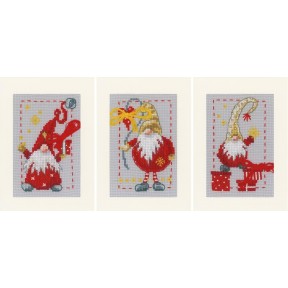 Рождественские гномы (открытки) Набор для вышивания крестом Vervaco PN-0185078