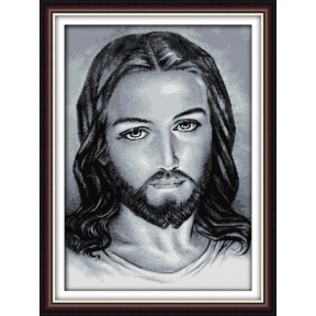 Ісус (чорно-біле видання) Набір для вишивання хрестиком з друкованою  схемою на тканині Joy Sunday R277