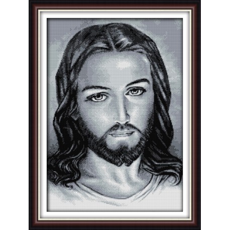 Иисус (черно-белое издание) Набор для вышивания крестом с печатной схемой на ткани Joy Sunday R277