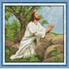 Ісус молиться (2) Набір для вишивання хрестиком з друкованою