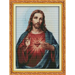 Святе Серце(1) Набір для вишивання хрестиком з друкованою  схемою на тканині Joy Sunday R247-1