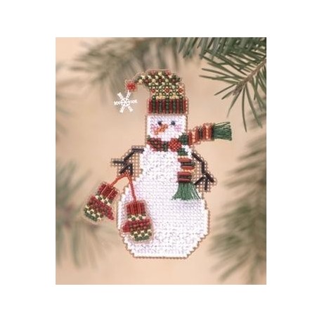 Снеговик с рукавичками Набор для вышивания крестом Mill Hill