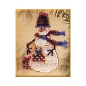 Снеговик с подарком Набор для вышивания крестом Mill Hill MHSC38
