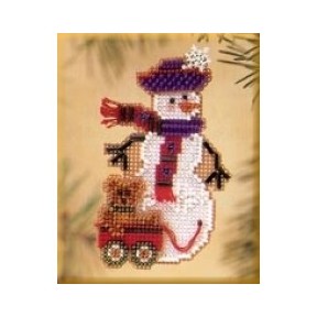 Снеговик с мишкой Набор для вышивания крестом Mill Hill MHSC37