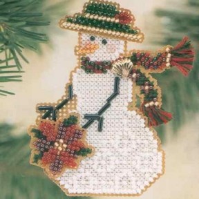Снеговик с пуантессией Набор для вышивания крестом Mill Hill MHSC30