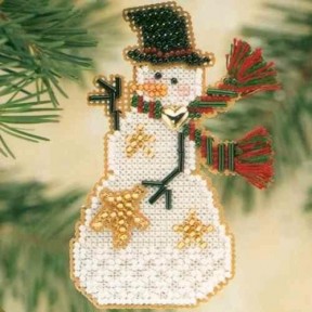 Снеговик со звездой Набор для вышивания крестом Mill Hill MHSC29