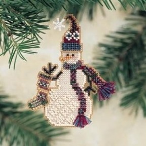 Снеговик с чулком Набор для вышивания крестом Mill Hill MHSC27