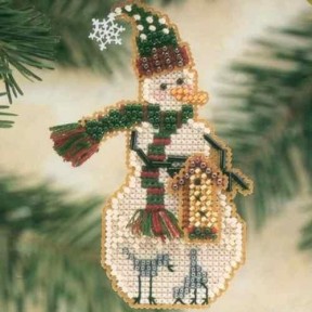 Снеговик со скворечником Набор для вышивания крестом Mill Hill MHSC25