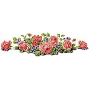 Довгі троянди(1)(рожеві) Набір для вишивання хрестиком з друкованою  схемою на тканині Joy Sunday H030