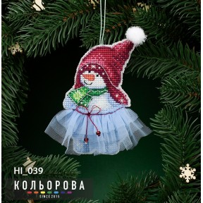 Снеговичок Дейзи Набор для вышивки новогодней игрушки ТМ КОЛЬОРОВА НІ_039