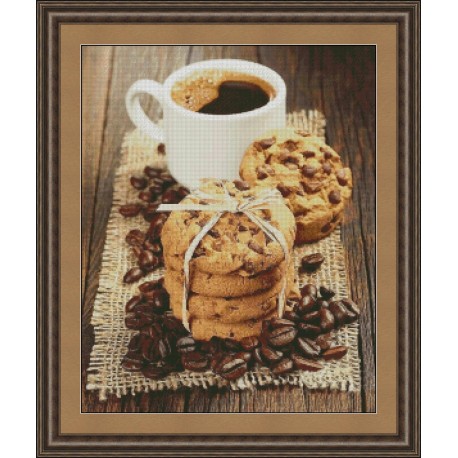 Кава з печивом Електронна схема для вишивання хрестиком