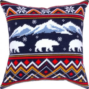 Зимние медведи Набор для вышивания подушки Чарівниця V-445