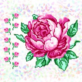 Роза (11 фрагментов) Флизелин пришивной водорастворимый с рисунком Confetti K-362