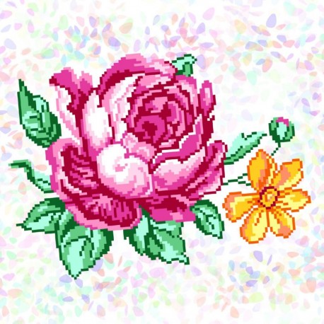 Роза с желтым цветком Флизелин пришивной водорастворимый с
