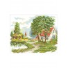 Сільський пейзаж Канва з нанесеним малюнком для вишивання