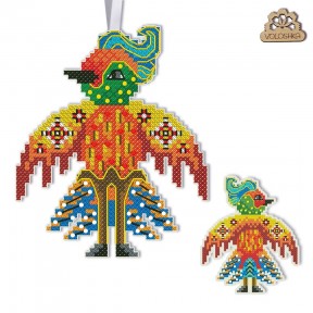 Сказочные звери. Птичка Набор для создания новогодней игрушки крестиком на пластиковой канве Virena VPC_023
