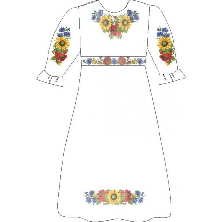 ВПДП-4. Заготовка для вишивки бісером Дитяче плаття домоткане