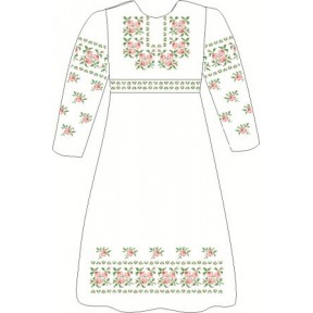ВПД-1. Заготовка для вишивки бісером Дитяче плаття. льон-габардин бежевий