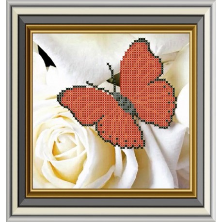 СД-234. Схема для вишивки бісером Метелик на троянді. фото