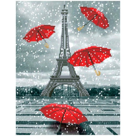 Набір для вишивання бісером Дощ в Парижі. СКМ-255ч фото