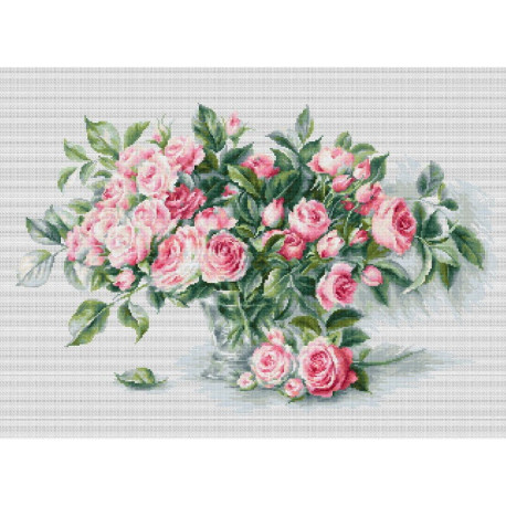 Набір для вишивки Luca-S BL22866 Букет чайних троянд фото