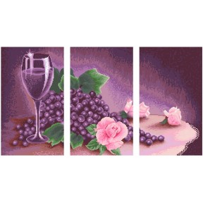 АМТ-002. Алмазная мозаика Фиолетовый триптих. (3 картины 25х43см)