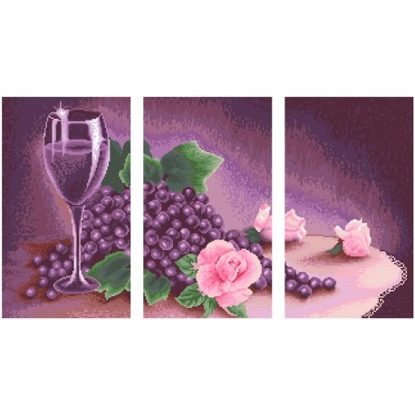 АМТ-002. Алмазная мозаика Фиолетовый триптих. (3 картины