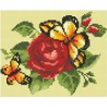 АМК-119. Алмазная мозаика Бабочки и роза. 22х18см фото