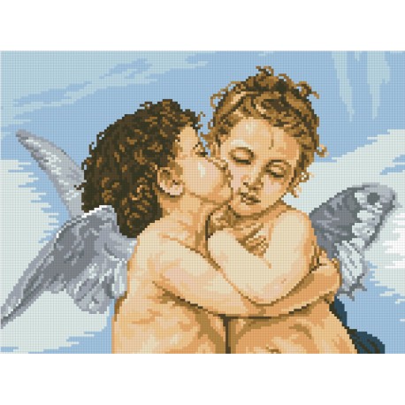 АМС-111. Набір алмазної мозаїки Поцілунок ангелів. 30х40см