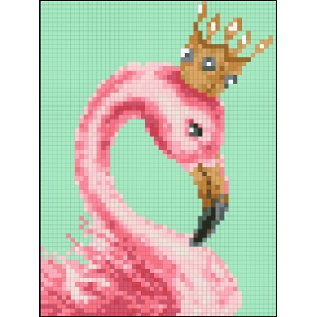 АММ-101. Алмазная мозаика Розовый фламинго. 13х18см фото