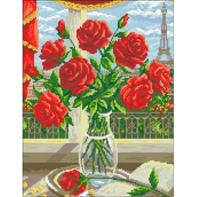 АМШ-110. Алмазная мозаика Красные розы. 33х43см