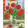 АМШ-110. Алмазная мозаика Красные розы. 33х43см фото