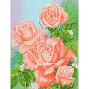 АМШ-112. Алмазная мозаика Чайные розы. 33х43см