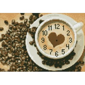 АГ-001. Алмазная мозаика Часы кофейные.  21х30см