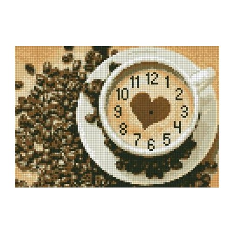 АГ-001. Алмазная мозаика Часы кофейные. 21х30см фото