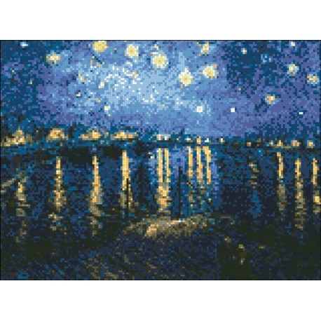 АМС-161. Ван Гог. Звездная ночь. Алмазная мозаика 30х40см фото