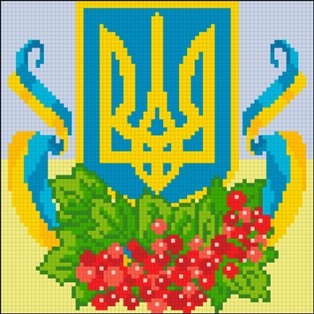 АМК-127. Герб Украины Тризуб. Алмазная мозаика фото