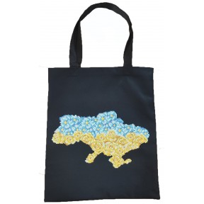 Еко-сумка | шопер для вишивки бісером або нитками Карта України в квітах