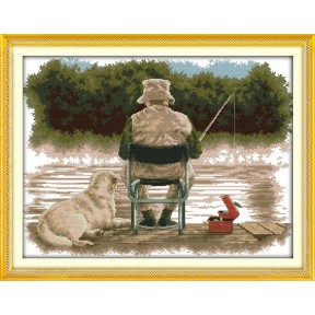 Рибалка Набір для вишивання хрестиком з друкованою схемою на тканині Joy Sunday R501