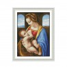 Мадонна з немовлям Набір для вишивання хрестиком з друкованою