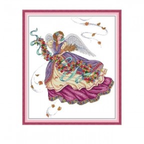 Пурпурный Ангел Набор для вышивания крестом с печатной схемой на ткани Joy Sunday RA273