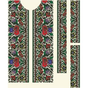 Заготовка мужской вставки для сорочки Борщевская современная для вышивки бисером ВЧ033кМнннн