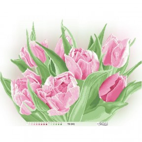 Набор для вышивания бисером Барвиста Вышиванка Розовое сияние тюльпанов 78х58 ТК041пн7858k