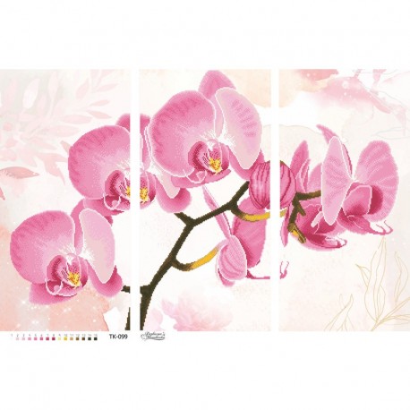 Набір для вишивки бісером Барвиста Вишиванка Ніжна рожева орхідея (триптих) 86х58 ТК099пн8658k