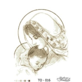 Набор для вышивания бисером Барвиста Вышиванка Мария с ребенком бежевая 35х45 ТО016ан3545k