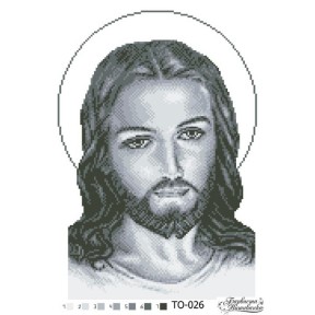 Набор для вышивания бисером Барвиста Вышиванка Иисус серый 35х45 ТО026ан3545k
