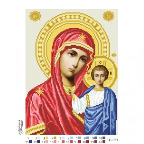 Набор для вышивания бисером Барвиста Вышиванка Казанская Икона Божией Матери 23х32 ТО051ан2332k